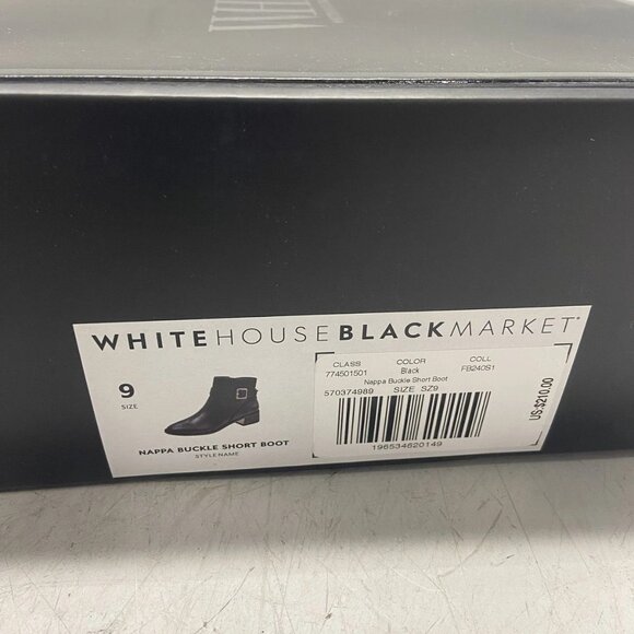 NEW WHITE HOUSE BLACK MARKETNapa Buckle Short Booties – Women’s Size 9 – Black - Picture 6 of 8